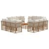 vidaXL Lauko sofos komplektas 13 pcs Natūralus ir grietinėlės baltas