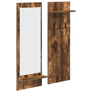 vidaXL Prikabinamas paltas su lentyna Rūkyta ąžuolas 70 x 10 x 90 cm