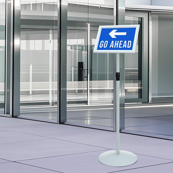 vidaXL Pedestalo plakato stovas Sidabro 33 x 33 x 123 cm