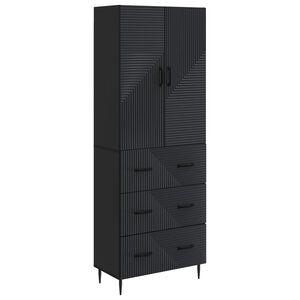 vidaXL Spintelė 2 pcs Juoda 66 x 34,5 x 90 cm Apdirbta mediena