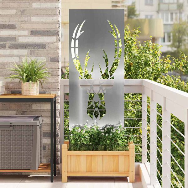 vidaXL Sodo privatumo ekranas Gyvūnų ra&scaron;tai Sidabro 50 x 140 cm