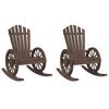 vidaXL Supama adirondack kėdės, 2vnt., eglės medienos masyvas