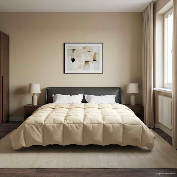 vidaXL Vasaros antklodė Tik&scaron;tas Kreminė 220 x 240 cm Mikropluo&scaron;tas