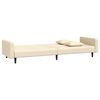 vidaXL Dvivietė sofa-lova su dvejomis pagalvėmis, kreminė, aksomas