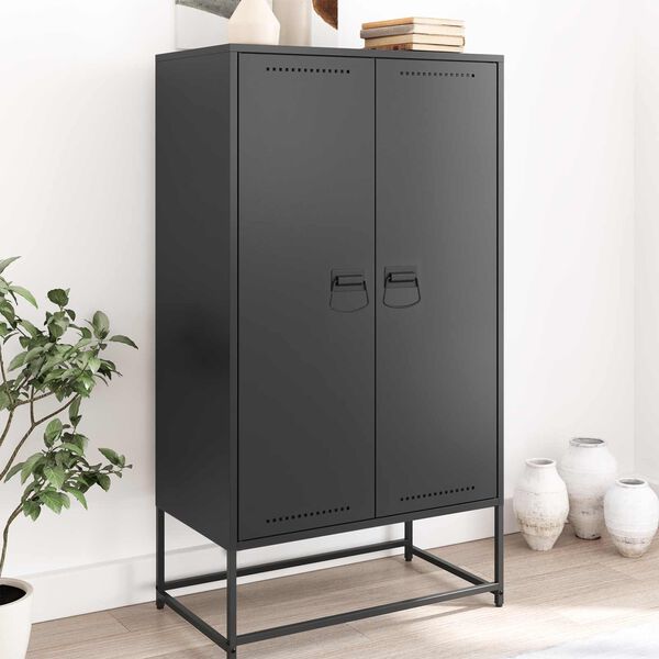 vidaXL Spintelės Rankenos 2 pcs Juoda 85 x 45 mm Metalas