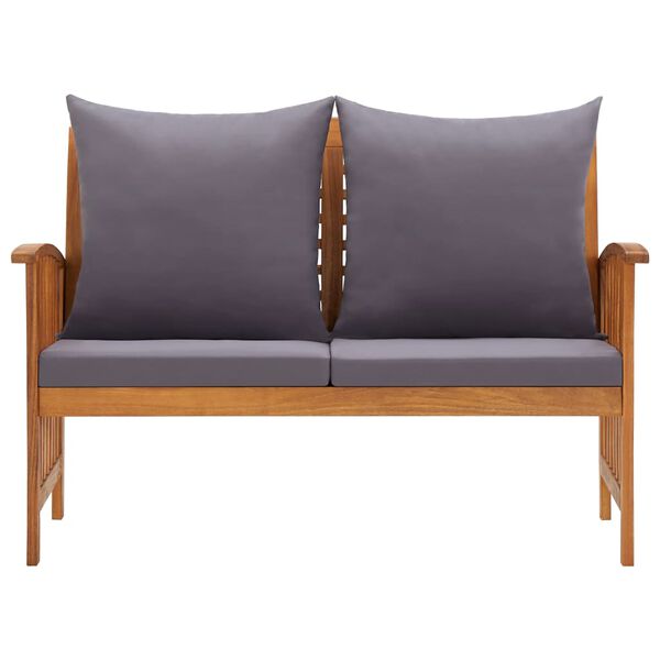 vidaXL Sodo suoliukas su pagalvėmis, 119cm, akacijos medienos masyvas