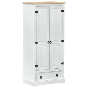 vidaXL Spintos su stalčių Balta 76 x 50 x 170 cm Kietos pu&scaron;ies mediena