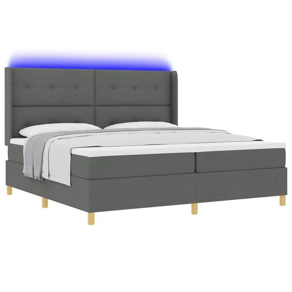 vidaXL Kiemas lova su čiužiniu Pilka 140 x 200 cm audinys