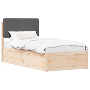 vidaXL Lovo rėmas su apmu&scaron;tu galvūgaliu Tamsiai pilka 100 x 200 cm