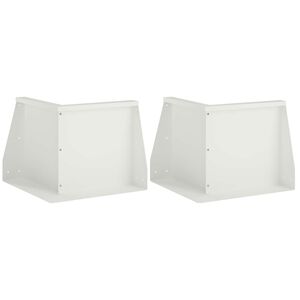 vidaXL Sienelė 2 vnt. 50 x 50 x 30 cm Plienas Balta