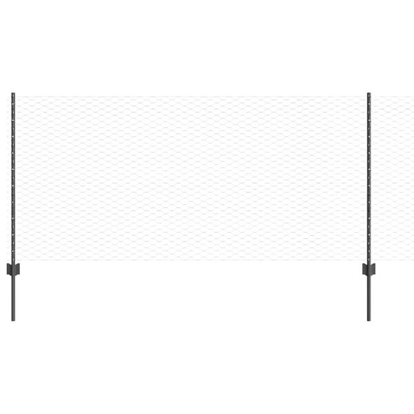 vidaXL Tvora su stulpais Pilka 1 x 10 m Plienas ir PVC