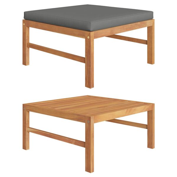 vidaXL Pakoja su tamsiai pilka pagalvėle, tikmedžio medienos masyvas