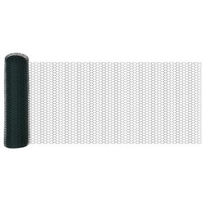 vidaXL Heksagoninė tvora Žalia 0,6 x 10 m PVC