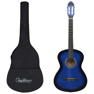vidaXL Klasikinė gitara su dėklu pradedantiesiems, mėlyna, 4/4 39