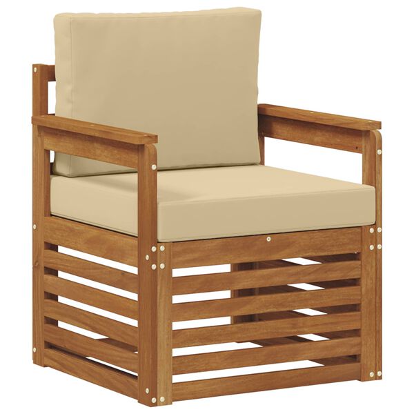 vidaXL Lauko sofos komplektas Tvirta akacijos mediena ir poliesteris