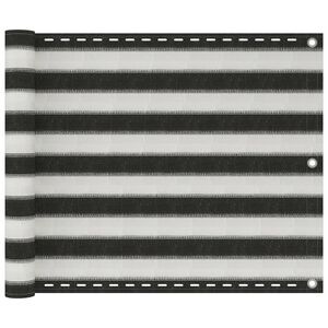 vidaXL Balkono pertvara, antracito ir baltos spalvos, 75x500cm, HDPE