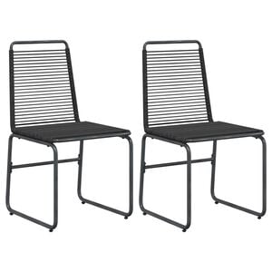 vidaXL Sodo kėdės 2 pcs Juodas 48 x 55 x 89,5 cm Ratanas