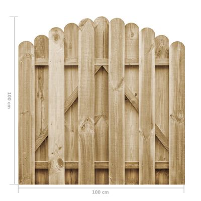 vidaXL Sodo vartai, 100x100cm, impregnuota pušies mediena