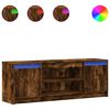 vidaXL Televizoriaus spintelė su LED, dūminė, 139,5x34x50cm, mediena