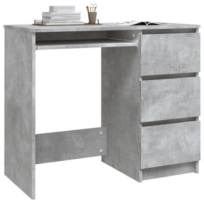 vidaXL Rašomasis stalas, betono pilkos spalvos, 90x45x76cm, MDP