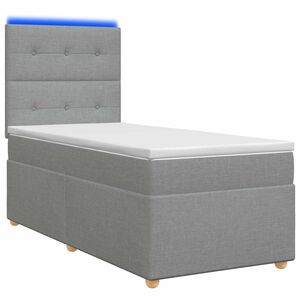 vidaXL Spyruoklinė lova su čiužiniu &Scaron;viesiai pilka 80 x 200 cm Audinys