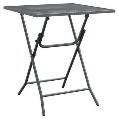 vidaXL Sodo stalas, antracito, 60x60x72cm, plėsto metalo tinklelis