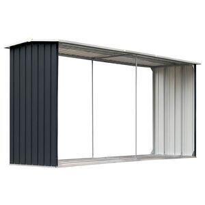 vidaXL Sodo malkinė, antracito, 330x92x153cm, galvanizuotas plienas