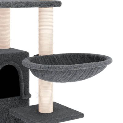 vidaXL Draskyklė katėms su stovais iš sizalio, tamsiai pilka, 175cm