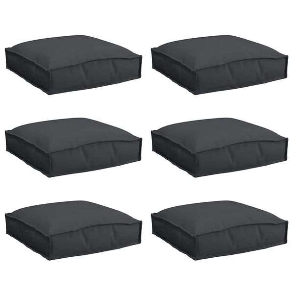 vidaXL Padėklo pagalvėlė sėdynei 6 pcs Juoda 40 x 40 x 8 cm
