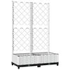 vidaXL Sodo lovelis su treliažu, baltos spalvos, 80x40x121,5cm, PP