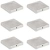 vidaXL Tvoros stulpų dangteliai, 6vnt., 101x101mm, metalas