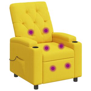 vidaXL Atlo&scaron;iamas masažinis krėslas &Scaron;viesiai geltona 75 x 95 x 101 cm