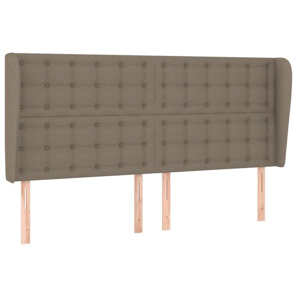 vidaXL Galvūgalis su auselėmis, taupe, 183x23x118/128cm, audinys