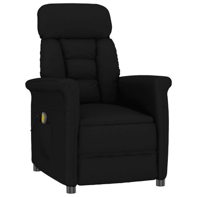 vidaXL Masažinis krėslas, juodos spalvos, dirbtinė versta oda