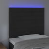 vidaXL Galvūgalis su LED, juodos spalvos, 90x5x118/128cm, aksomas