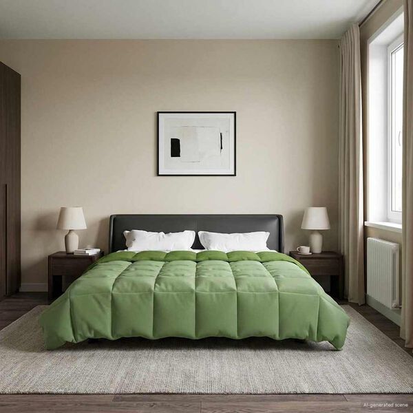 vidaXL Vasaros antklodė Tik&scaron;tas Žalia 200 x 240 cm Mikropluo&scaron;tas