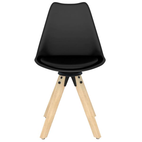 vidaXL Pasukamos valgomojo kėdės, 4vnt., juodos spalvos, PP