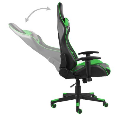 vidaXL Pasukama žaidimų kėdė, žalios spalvos, PVC