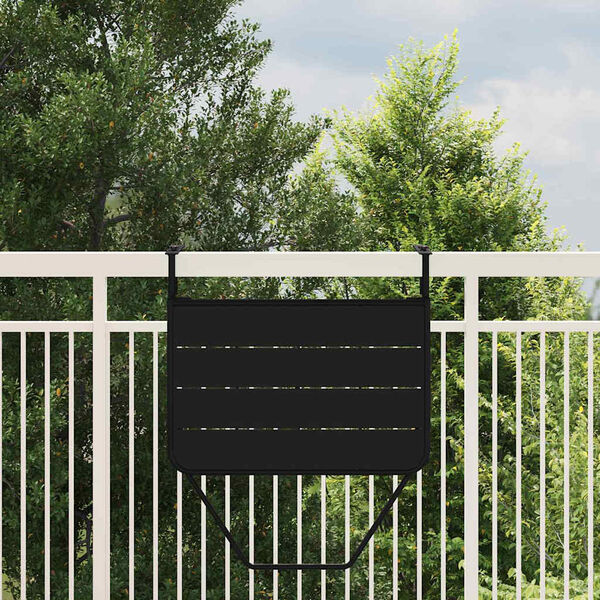 vidaXL Kabantis balkono stalas Juoda 60 x 39 x 65 cm Plienas