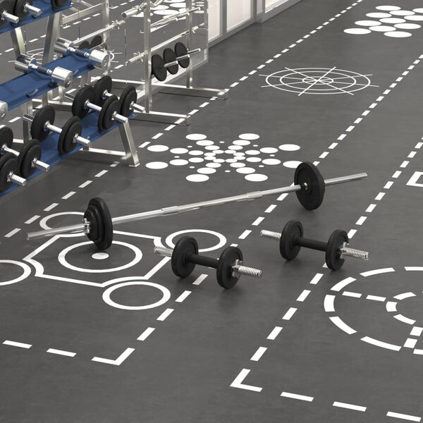 vidaXL Štangos ir svarmenų rinkinys, 30kg, ketus