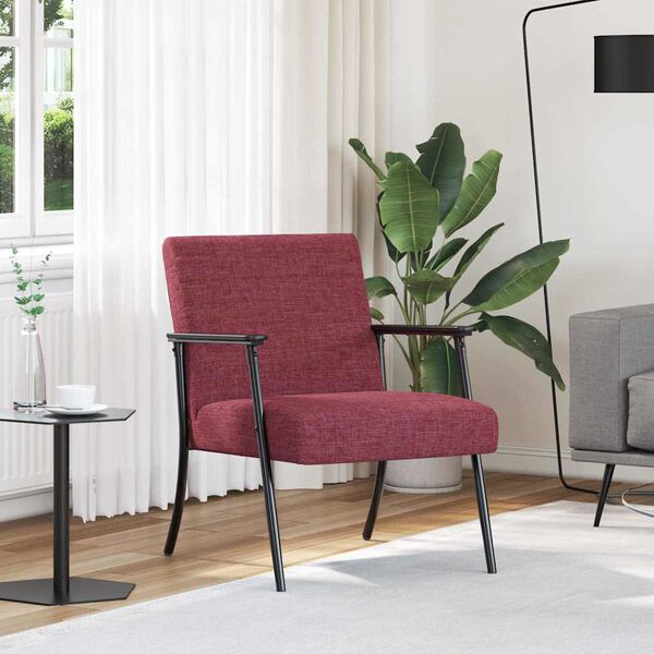 vidaXL krėslas Vyno raudona 59 x 75 x 78 cm audinys