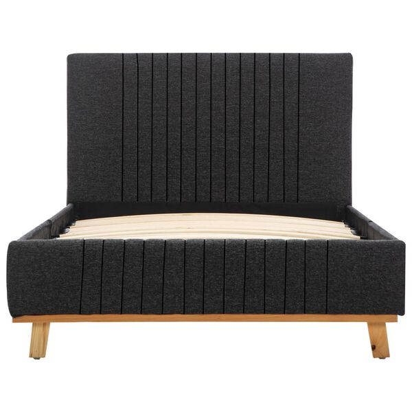 vidaXL Lovos rėmas, tamsiai pilkos spalvos, 100x200cm, audinys