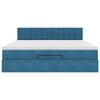 vidaXL Osmanų lovos rėmas su čiužiniais, mėlynas, 200x200cm, aksomas