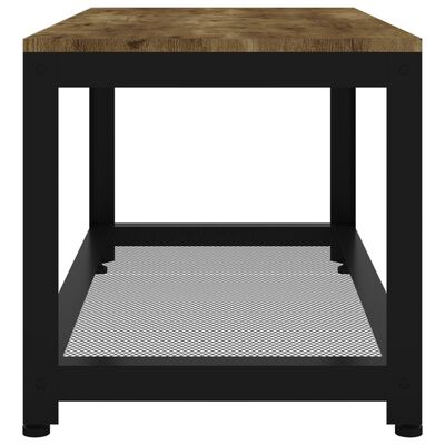 vidaXL Kavos staliukas, tamsiai rudas/juodas, 90x45x45cm, MDF/geležis