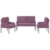 vidaXL Sofų komplektai 3 pcs Violetinė 115 x 56 x 80 cm fanera