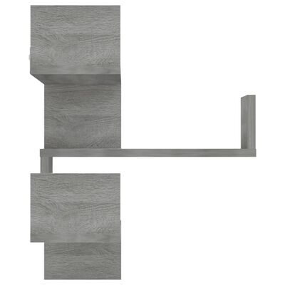 vidaXL Sieninė kampinė lentyna, pilka ąžuolo, 40x40x50cm, mediena