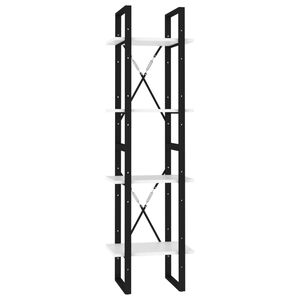 vidaXL Spintelė knygoms, 4 auk&scaron;tų, balta, 40x30x140cm, mediena