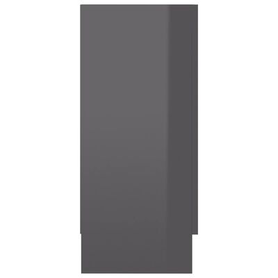 vidaXL Šoninė spintelė, pilkos spalvos, 120x30,5x70cm, MDP, blizgi