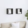 vidaXL Sieninės lentynos, 2vnt., juodos, 26x15x26cm, kubo formos