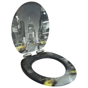 vidaXL Klozeto sėdynė su minkšto uždar. dang., MDF, Niujorko diz.